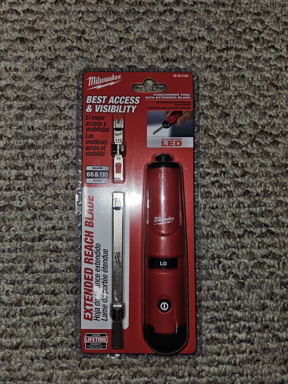 Milwaukee Red Punchdown Tool with Extended Blade